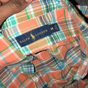 Medium  short sleeve button down polo shirt